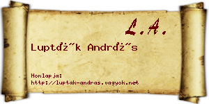 Lupták András névjegykártya
