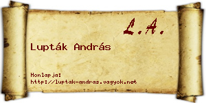 Lupták András névjegykártya